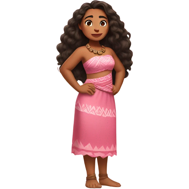 Moana wearing a pink dress  emoji