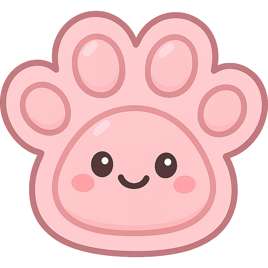 a cute and friendly pink paw print emoji emoji