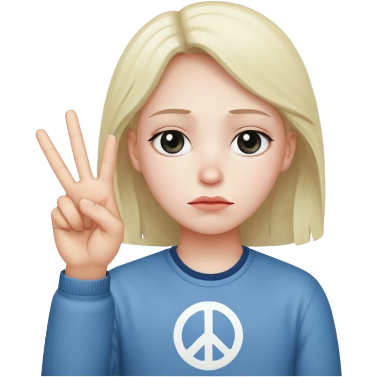 sad with peace sign up emoji
