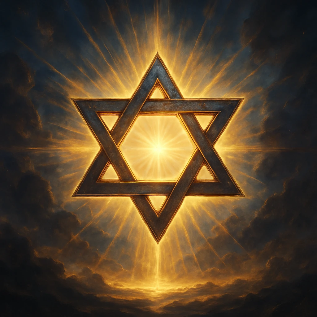 Star of David, majestic, radiant, epic fantasy vibe emoji