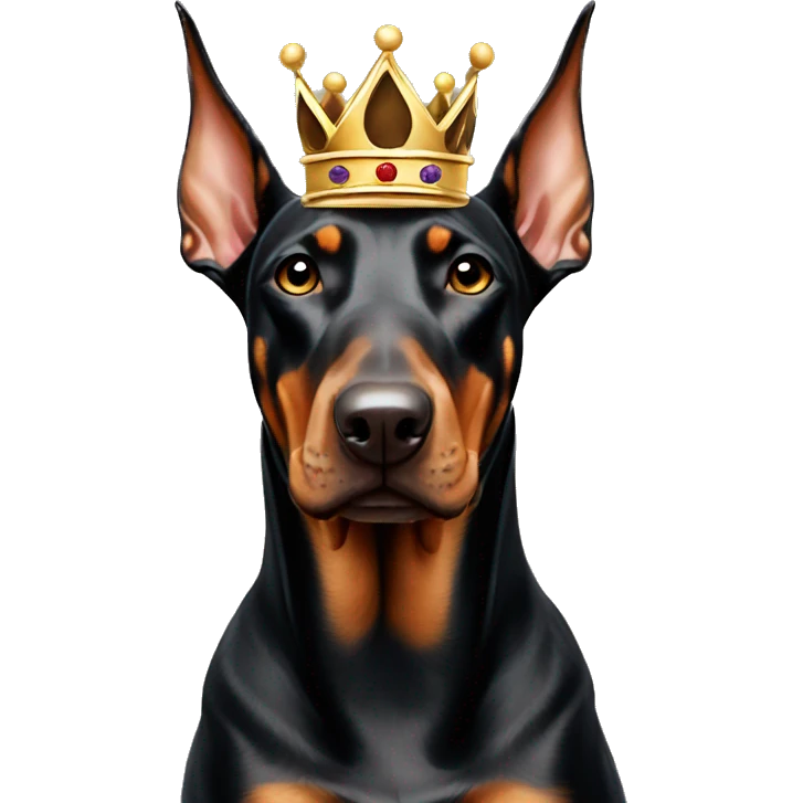 Doberman with crown emoji