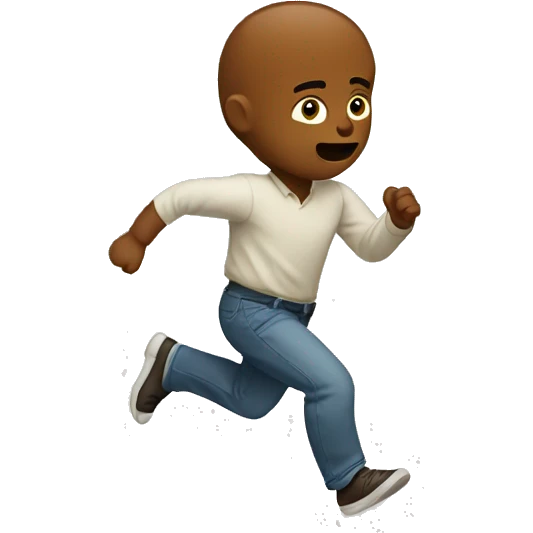 Man running away from baby emoji