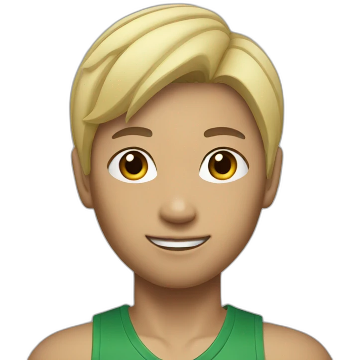 Asian athlete with short blond hair emoji