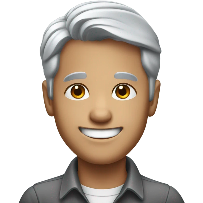 smiling gray haired boy in collared shirt emoji