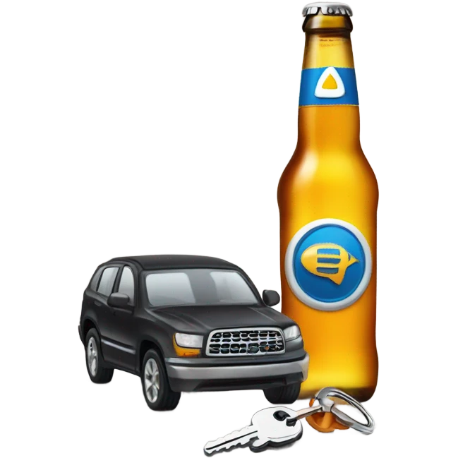 beer bottle and keys emoji