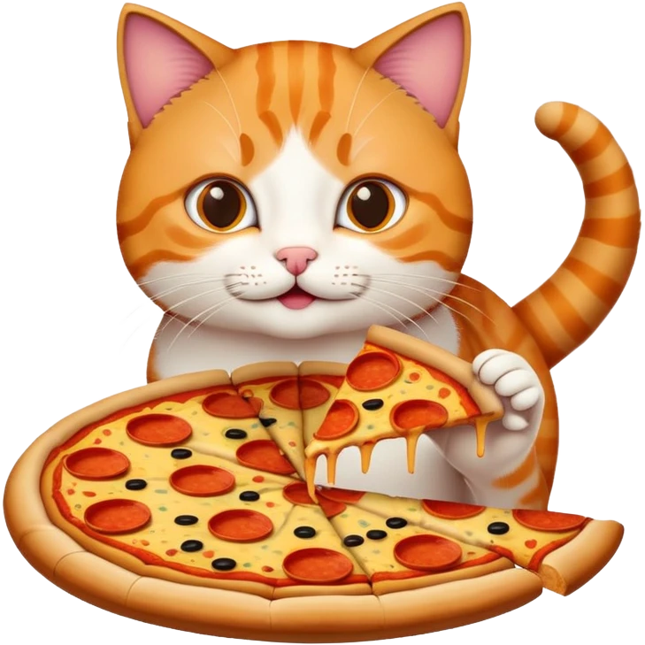 cat eating pizza emoji