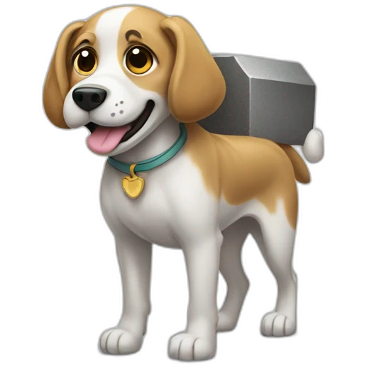 dog carryng a grave emoji