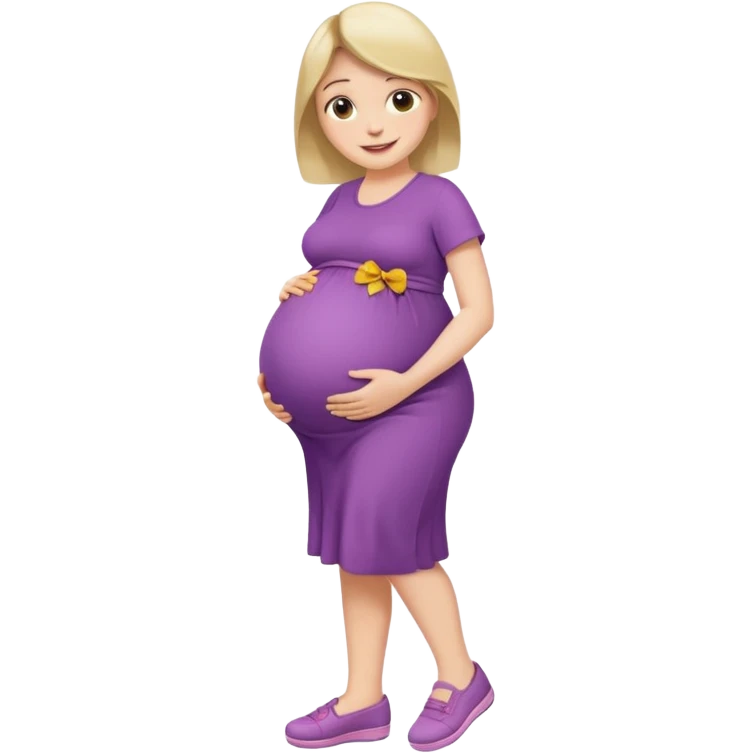 A girl pregnant full body, please. shoes emoji