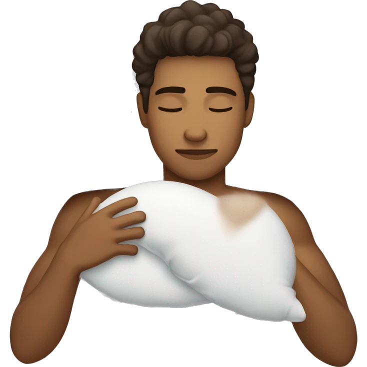young brown man sleeping with white pillow emoji