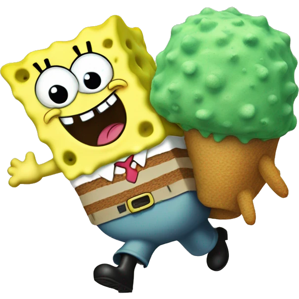 Sponge Bob carrying Patrick star emoji