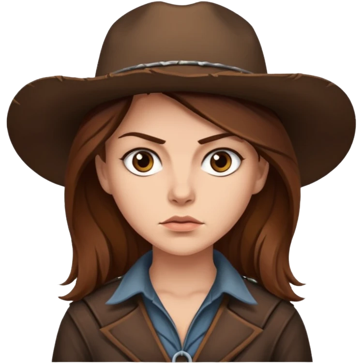 Western female Outlaw with brown hair emoji