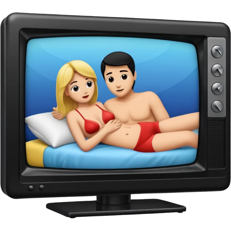 sex scene playing on a tv emoji