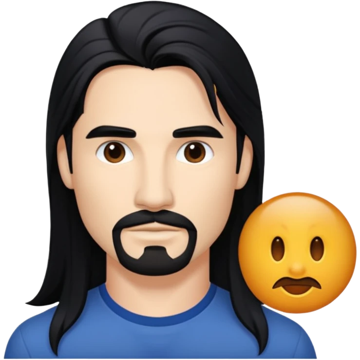 Kevin Richardson with long black hair emoji