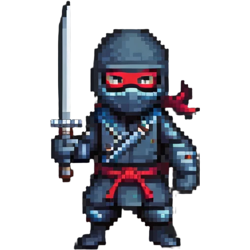 masked ninja holding a sword emoji