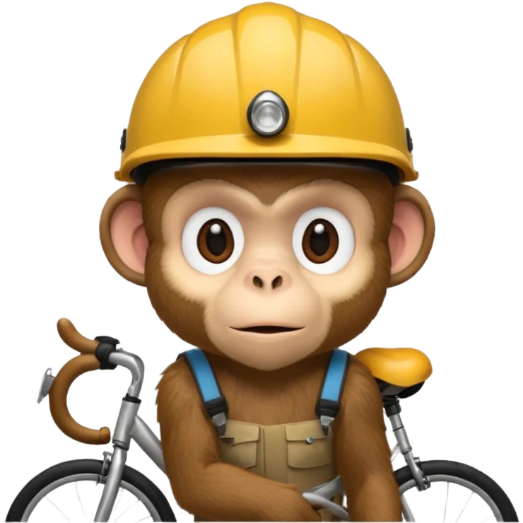 monkey with bicycle helmet emoji