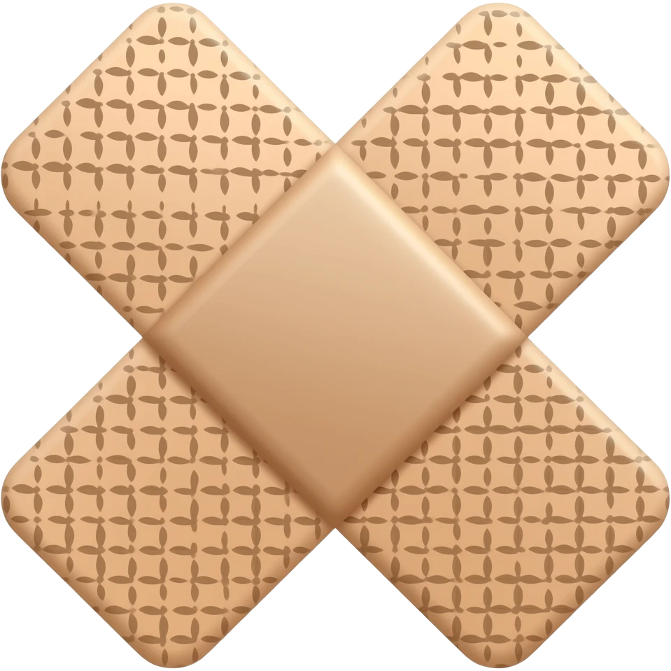 beige bandage slightly bend emoji