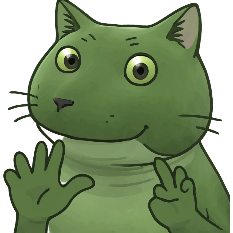 Fingers inside a cat emoji