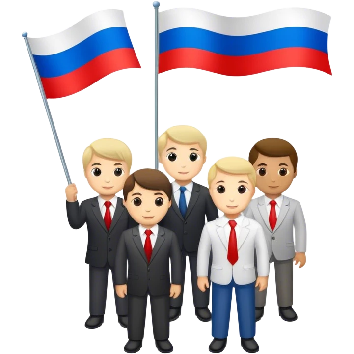 русские люди с флагом бизнес emoji
