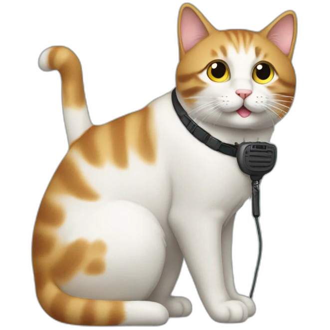 a cat with a walkie talkie emoji