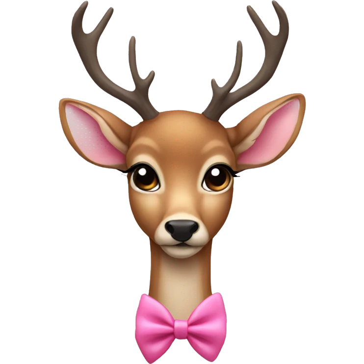 Deer with long lashes and pink bow  emoji