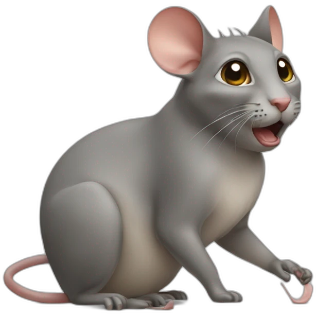 chat mange une souris emoji