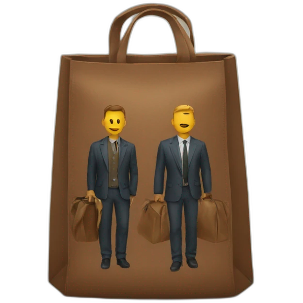 Bag with men emoji
