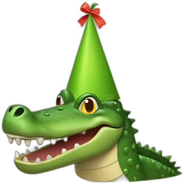 crocodile party hat emoji