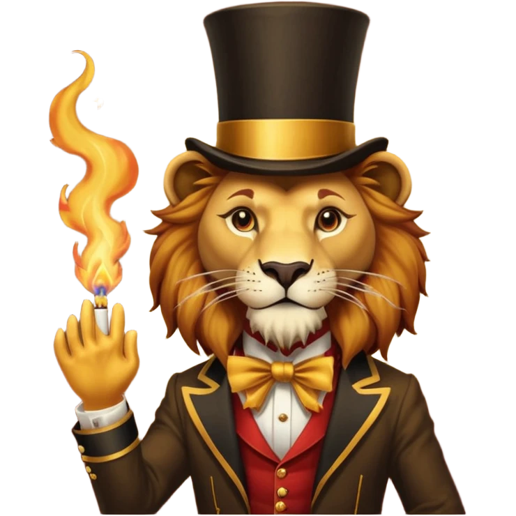 lion  vintage-circus-performer-spitting-fire emoji