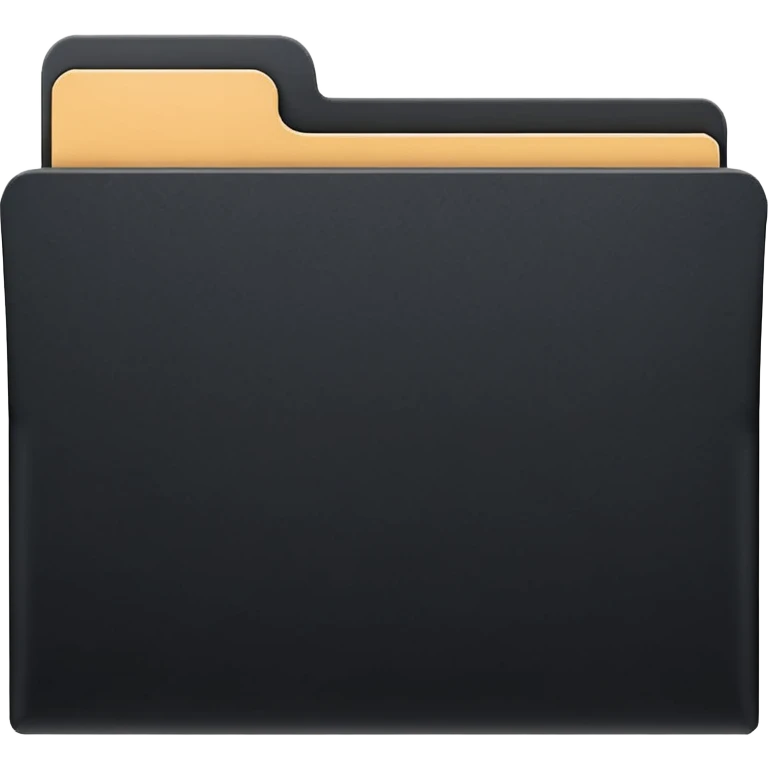 a single closed black top tab file folder emoji
