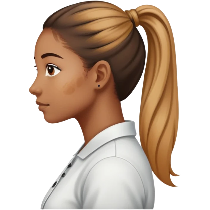 Side profile with ponytail and hyperpigmentation  emoji