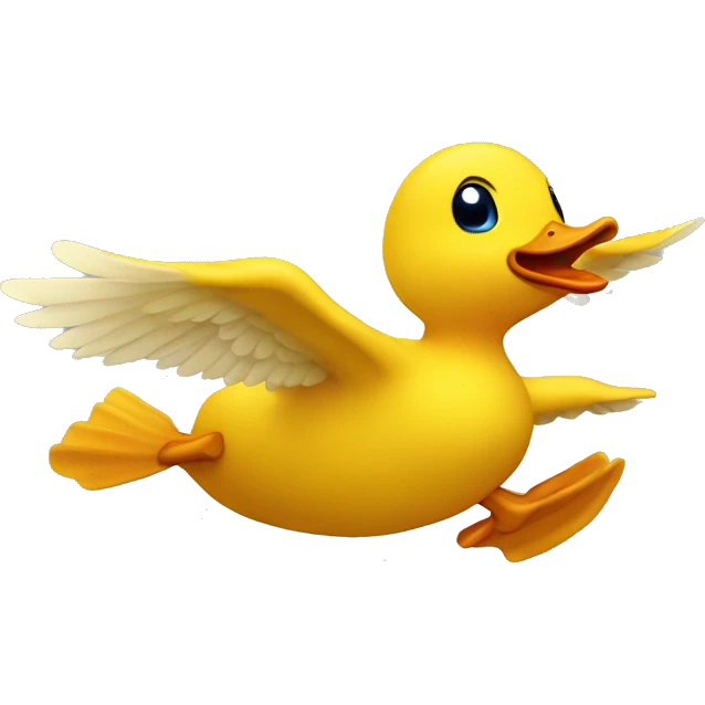 Flying yellow duck emoji