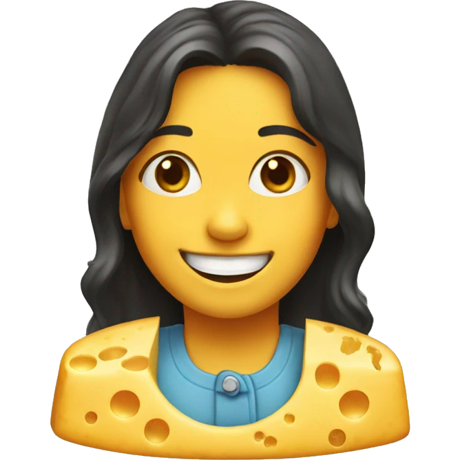 Smiling girl made of cheese emoji