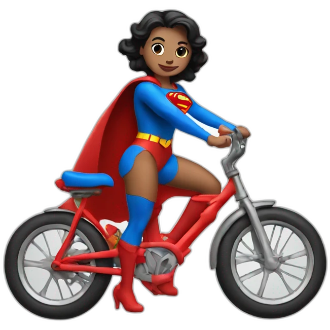 bike in superman dress and color without superman emoji