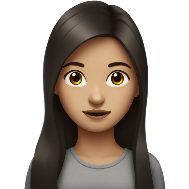 girl with dark brown hair portrait emoji