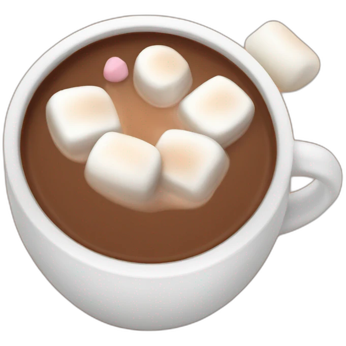 mug of hot chocolate with marshmellows emoji