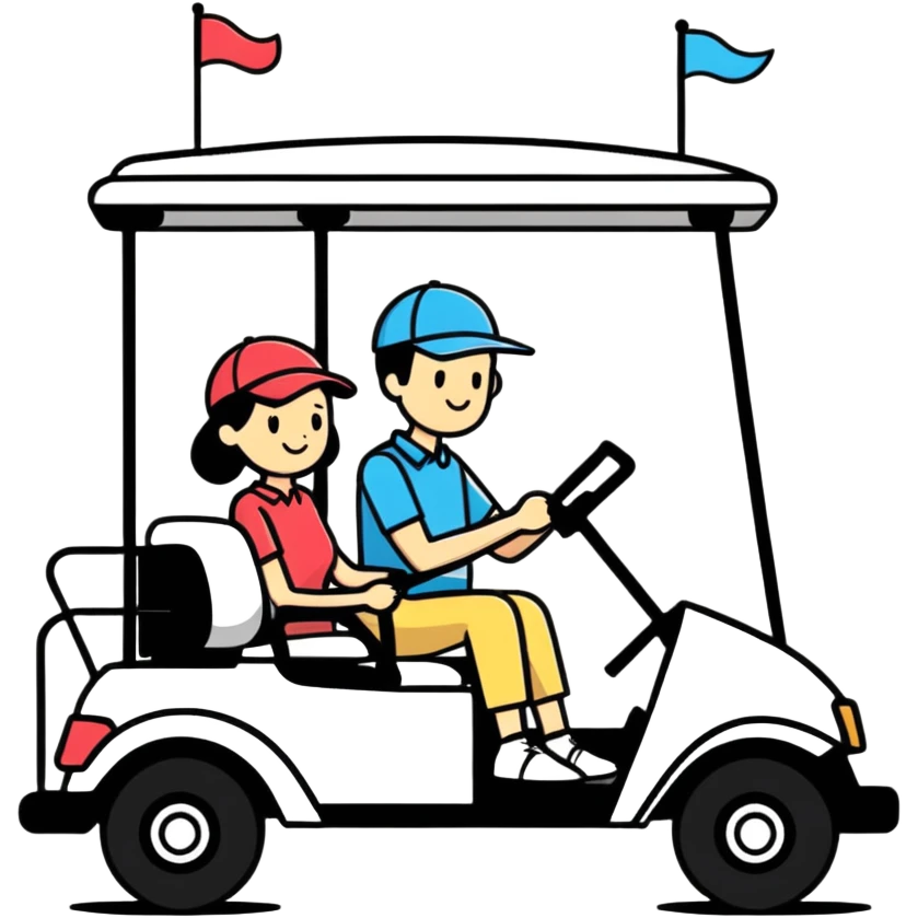 Couple in a golf cart emoji