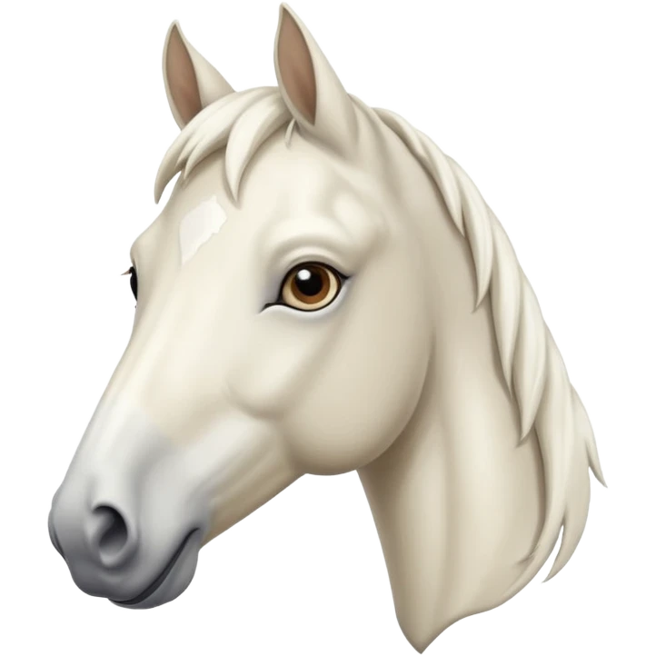 The face of a realistic white horse emoji