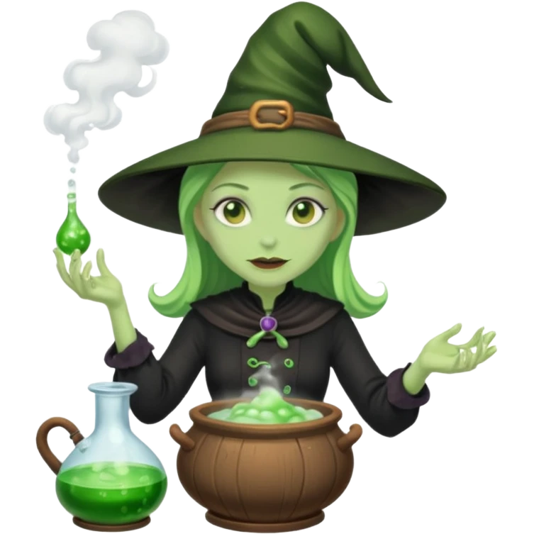 green witch cooking potion emoji