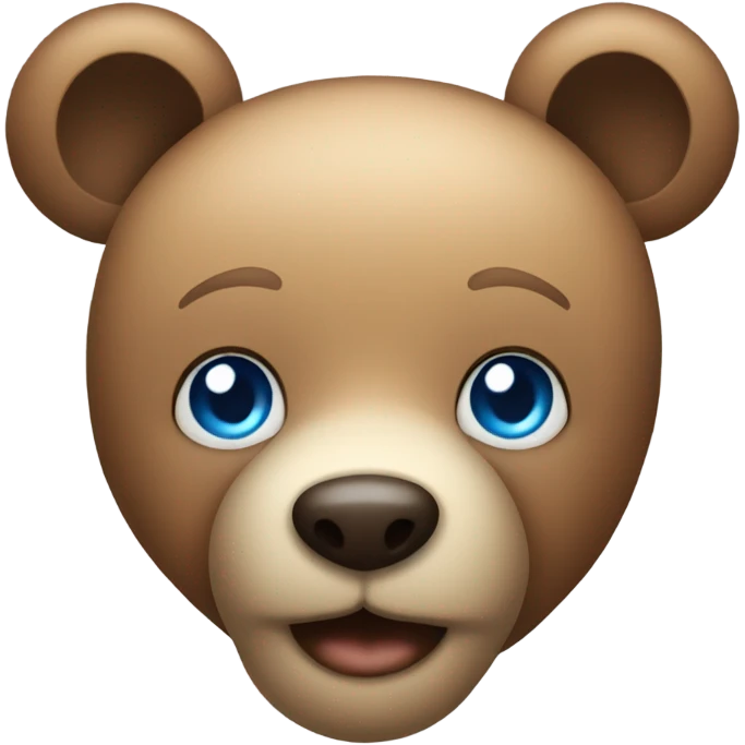 a simple head of a teddy bear pik with blue eyes emoji
