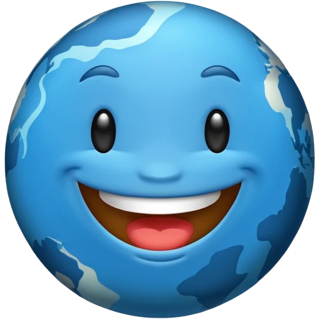 happy planet with a big smile emoji emoji