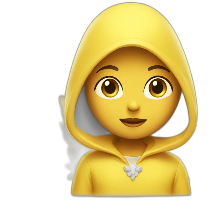 angel yellow with hood with halo emoji