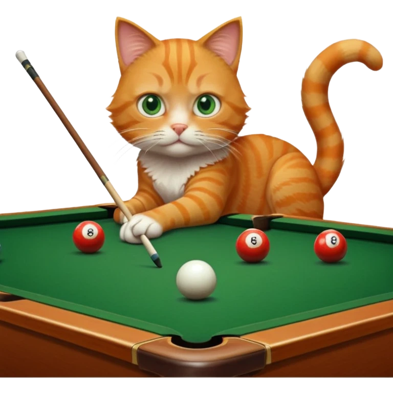 cat playing billiards emoji