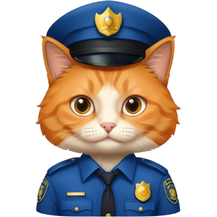 oranh fluffy cat - police officer emoji