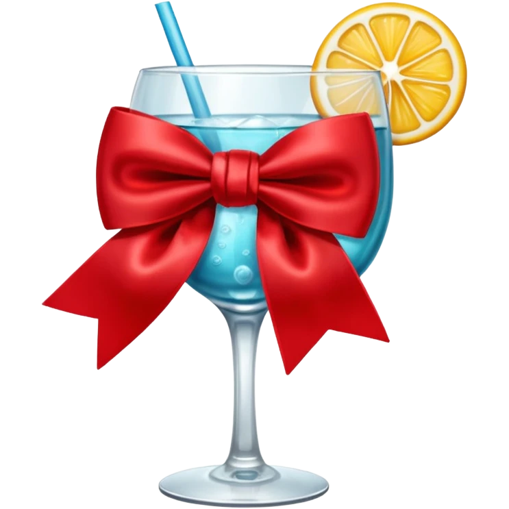 Red bow with a cup of drink emoji