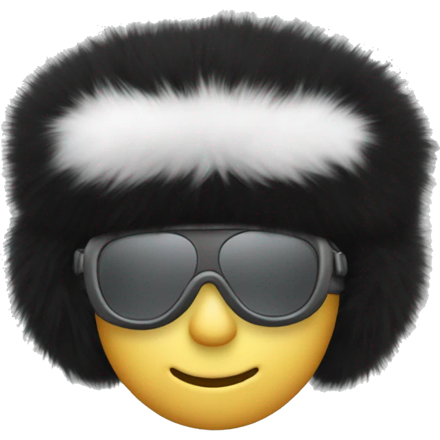 black Fur aviador hat emoji