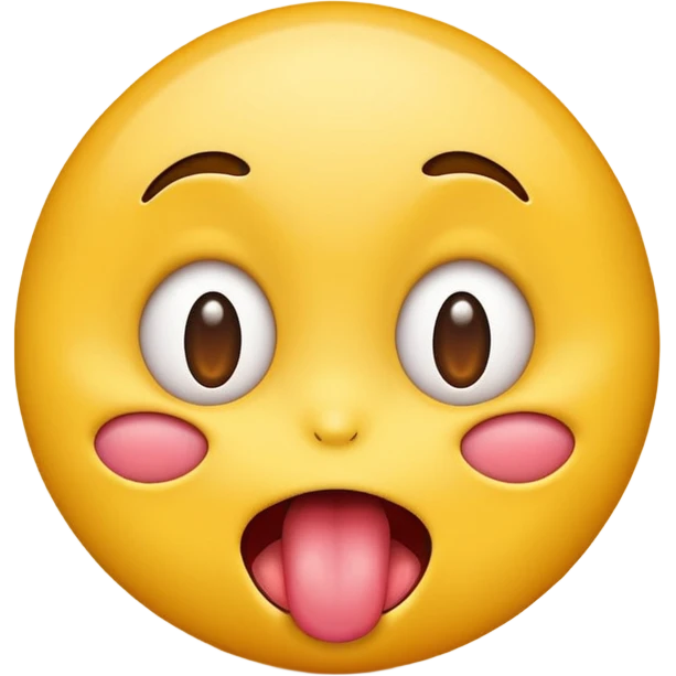 Emoji sticking its tongue out and drooling while looking up ecstatic emoji