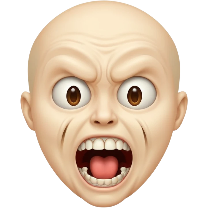 The screen showing a screaming face emoji