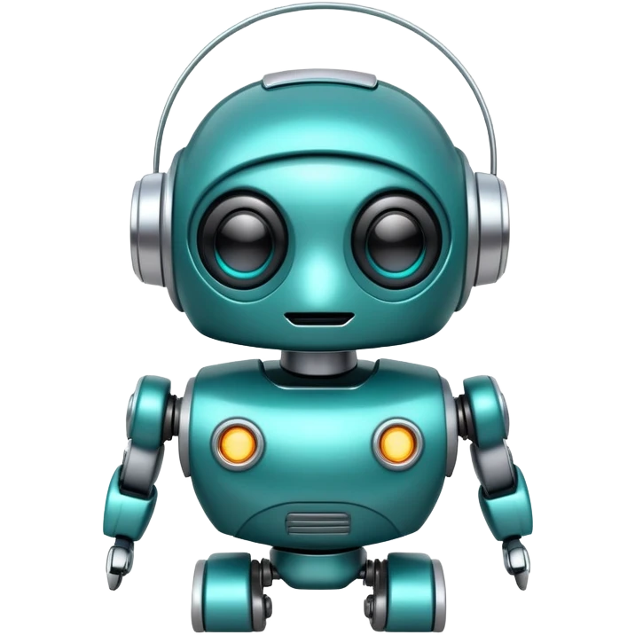 teal cute robot winking emoji