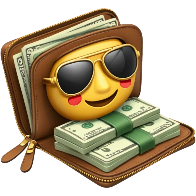 Aviator money emoji, wallet full of cash, casino vibe, premium 3D emoji style, clean, no background
 emoji