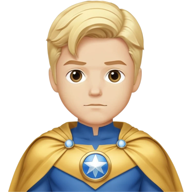 Marvel superhero Sentry with blonde hair in blue and gold costume with cape emoji
